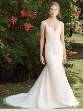 Abito da sposa Casablanca stile 2280 Buttercup taglia 10 vestibilità e scampanato nuovo con etichette