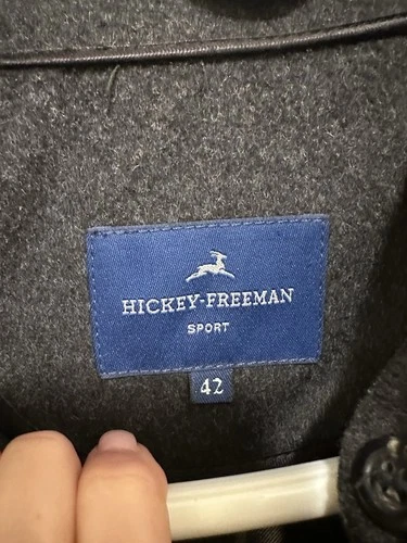 Hickey Freeman Charcoal Gray Wool Overcoat Size 42 image 4