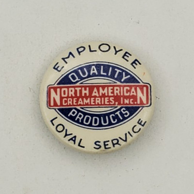 Vintage 50's North American Creameries Employee Loyal Service Pinback Button MN
