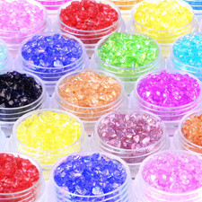 12 Box Transparent Crushed Glass Craft Glitter for Resin Art,Small Broken Glass