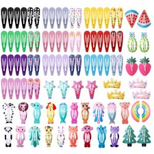 100 Pcs Hair Clips for Teens,Sparkly Metal Snap Barrettes, Cute Glitter Toddl...