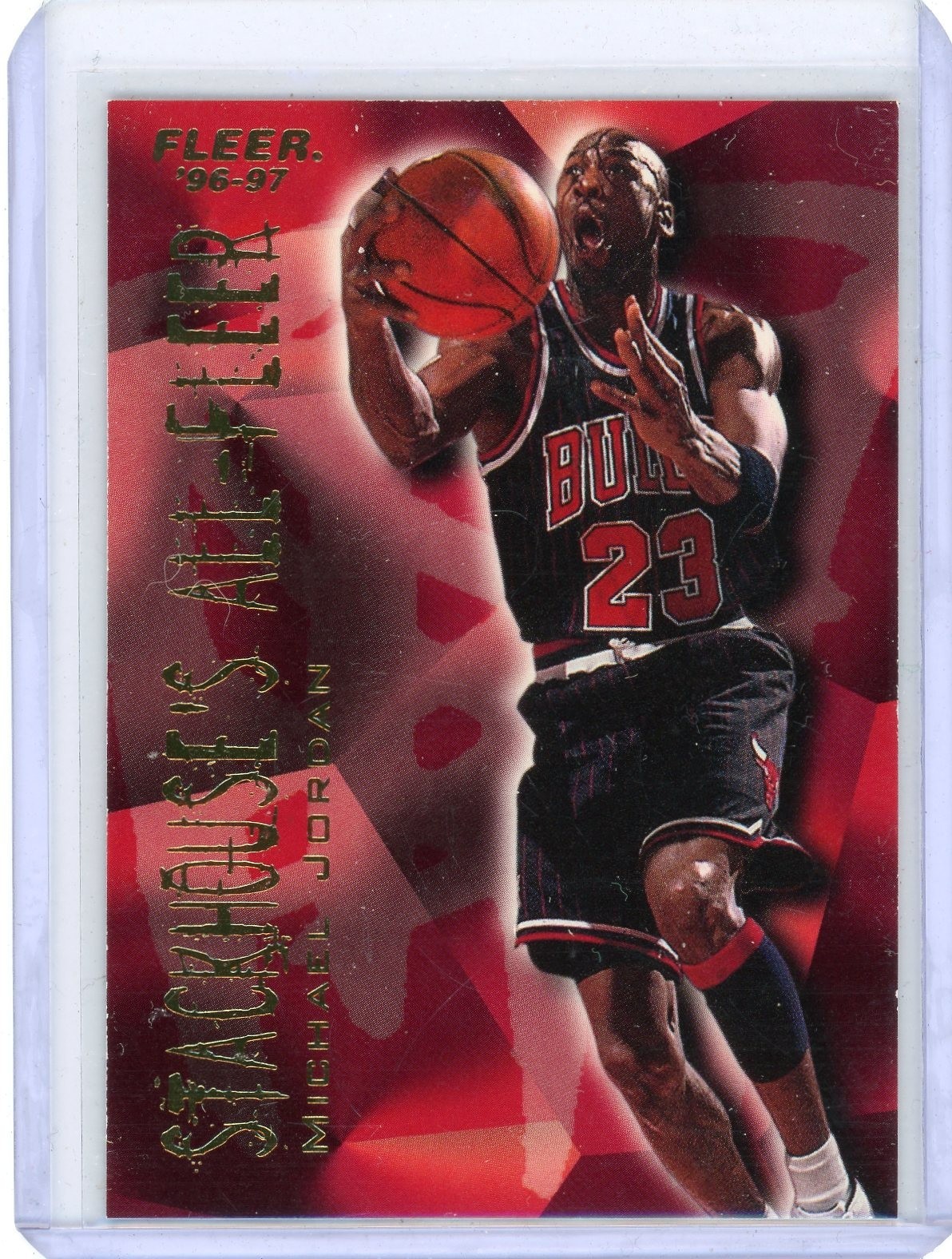 MICHAEL JORDAN 1996-97 FLEER BASKETBALL #4 "STACKHOUSE ALL-FLEER" INSERT CARD