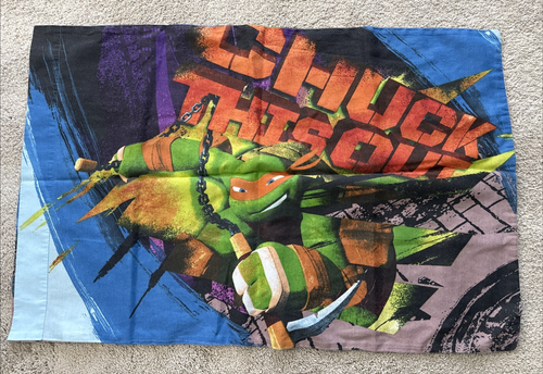 3-pc TMNT Teenage Mutant Ninja Turtles Twin Cotton Sheet Set 2012 EUC Pillowcase - Picture 3 of 6