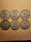 1940-1945 Six Coin Set, Walking Liberty Silver Half Dollar, VF, Free Shipping!