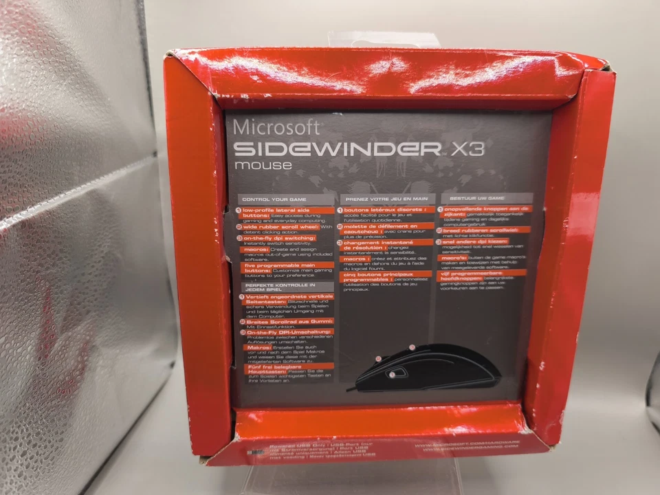 Microsoft Sidewinder X3 Ambidextrous USB Laser Gaming Mouse New And Sealed - Image 4 of 4
