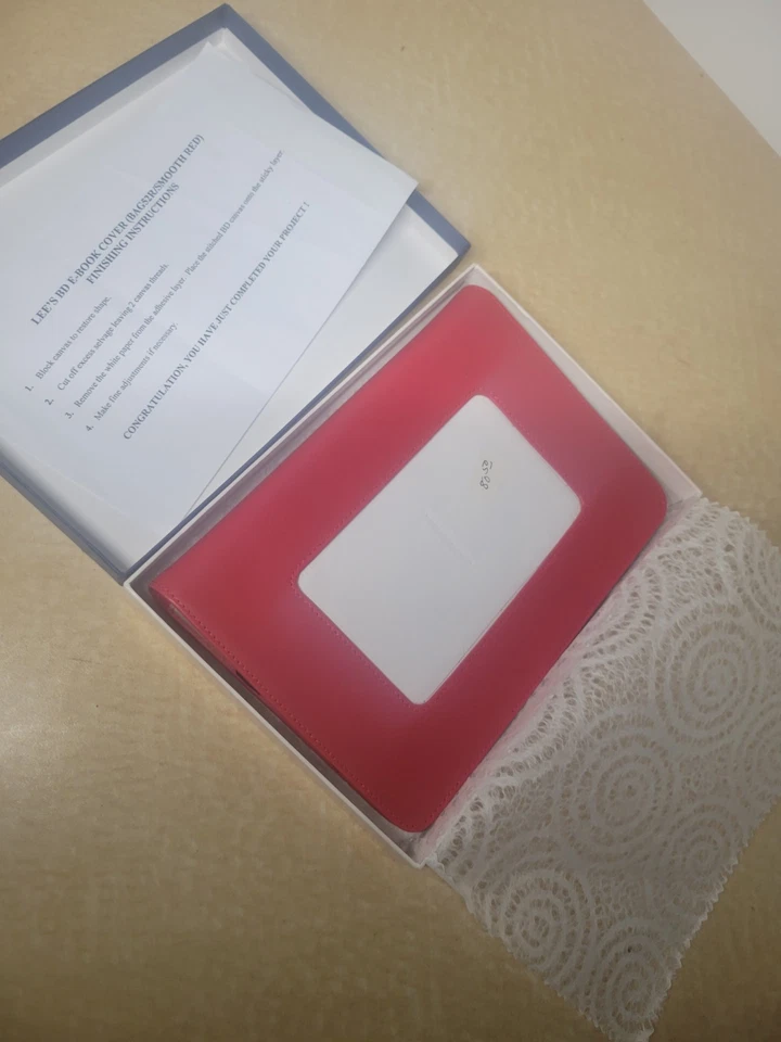 Leather E-BOOK COVER for Holding a Needlepoint Canvas ~ RED ~ LEE - Image 4 of 4