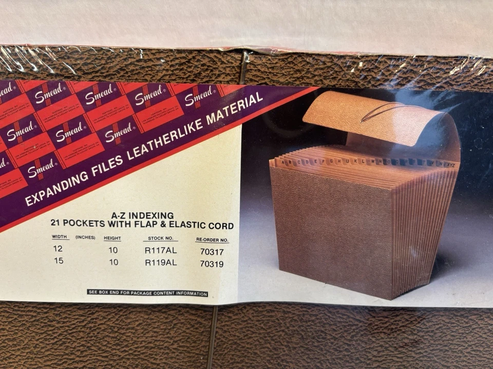 NOS Smead Leather Like Expanding Files Wallet Flap Cord Closure 21 Pocket A-Z - Image 2 of 3