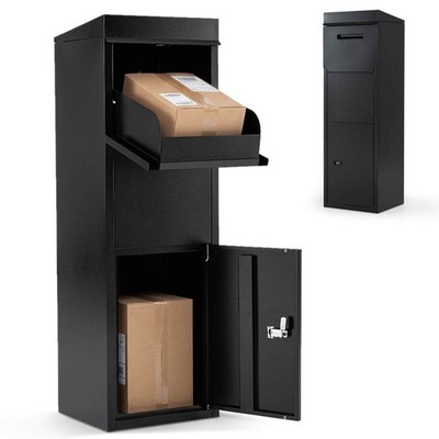 44  Package Delivery Box w/Anti-Theft Baffle, Coded Lock, Sloped Roof for Home
