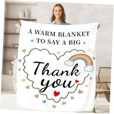 Thank You Gifts for Women Men, Appreciation Gifts 50" X 60" Off White-thank You
