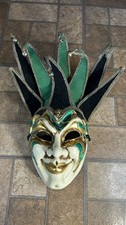 Vintage Venetian Jester Mask - Handmade In Italy - Carnevale di Venezian Mask