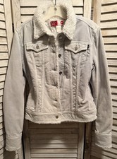 Chaqueta de Pana Kosiuko Jeans Azul Forrada Sherpa Talla Mediana-b182