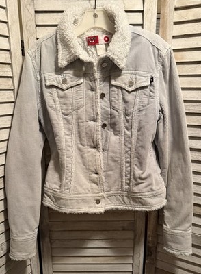 Kosiuko Jeans blue Corduroy Jacket Sherpa lined size Medium- b182
