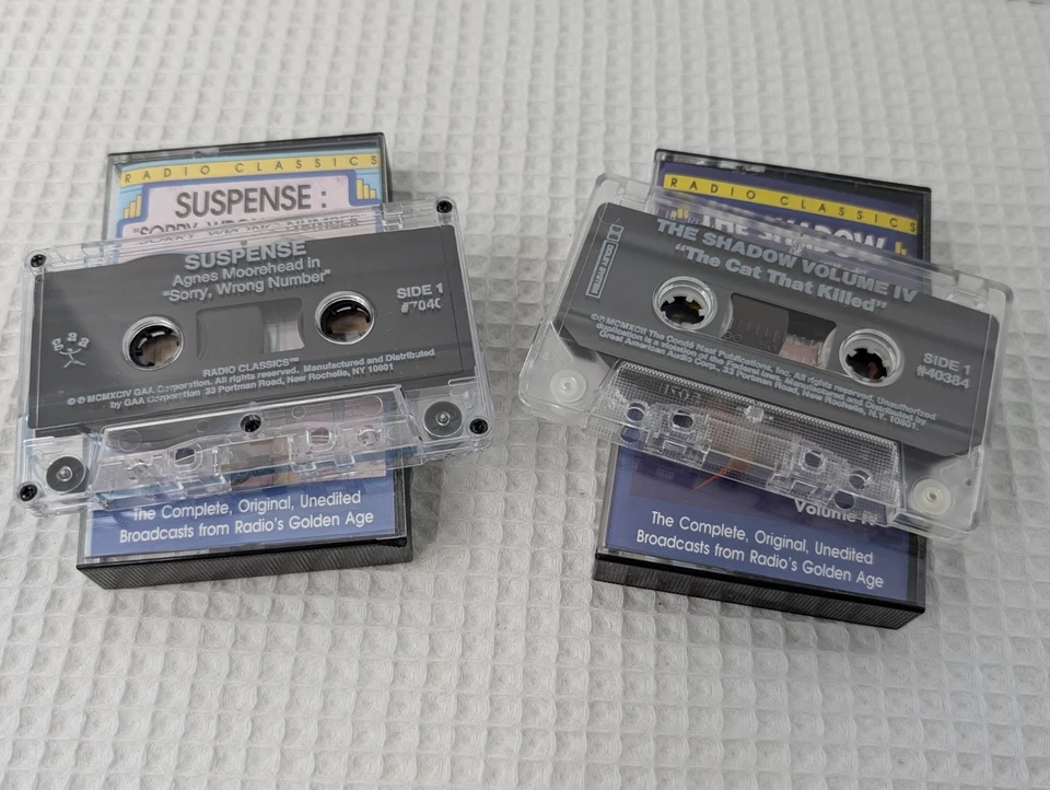 Radio Classics Cassette Tapes Vtg Sorry Wrong Number & The Shadow 1990's Tested - Image 3 of 4