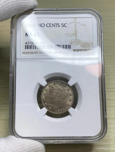 US 1883 Liberty V Nickel 5 Cents No Cents Choice BU Old Holder NGC MS 63