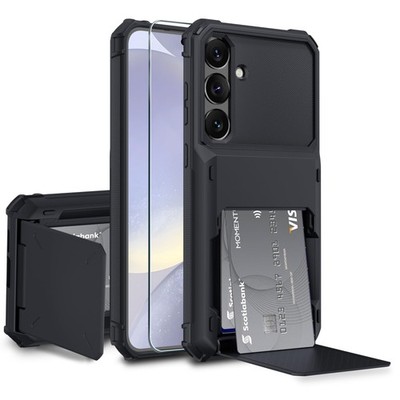 Durable Galaxy S25 Plus Case with Hidden Card Holder and RFID Blocking Techno...