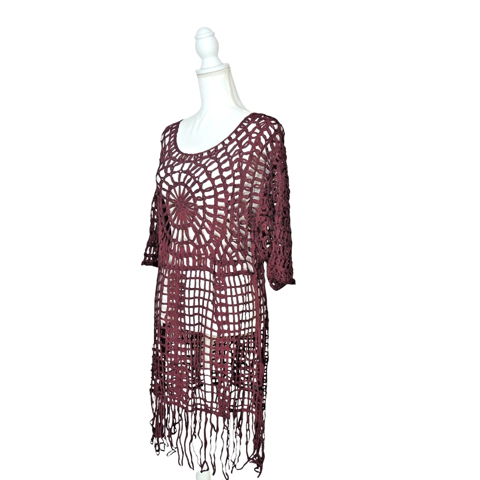 Traje de baño bohemio Pretty Angel mezcla de seda transparente cubierta sobre la capa Foto 2 de 4