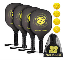 New Net Beast Pickleball Set 4 Paddles 4 Balls Carry Bag NIB