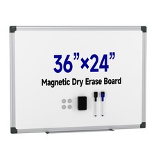 Magnetic White Board Hanging 36" x 24" for Wall, Dry Erase Board for Office, ...
