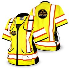 KwikSafety GODMOTHER Hi Vis Safety Vest Women Class 3 / Yellow Medium KS3336C3