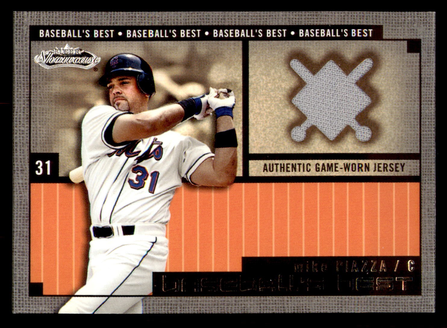 2002 Fleer Showcase #NNO Mike Piazza Baseball's Best Memorabilia