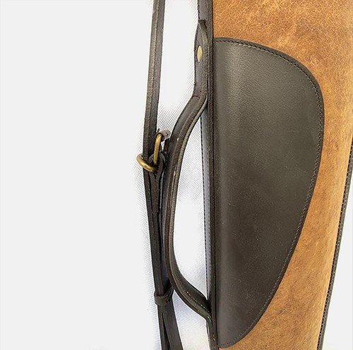 Vintage hellbraunes Leder Gewehretui Flinte Schlupftasche Jagd Gewehr Tragen mit Schnallen - Bild 6 von 8