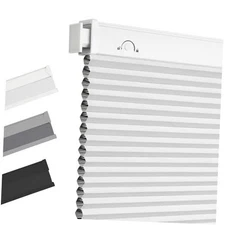  No Drill Blinds for Windows Blackout Cordless 24"W x 36"H White-100% Blackout