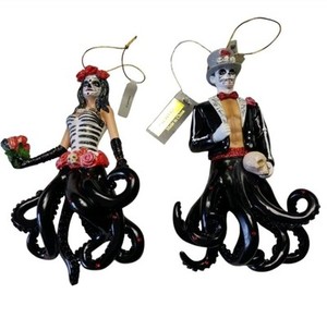 December Diamonds Day Of The Dead Set Catrina Calavera Ornaments