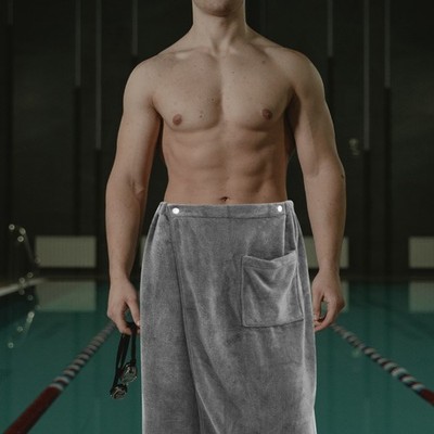 Polyester Faserbad Rock Männer Haushaltsbademantel Wearable Badrock für Männer