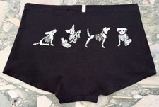 NEW Victoria Secret PINK Smooth Cotton Shortie Boyshort Black Skeleton Dogs - XL