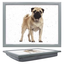 Cushioned Lap Tray Pug Dog Puppy Padded Serving Laptop Portable Bed Lap Table