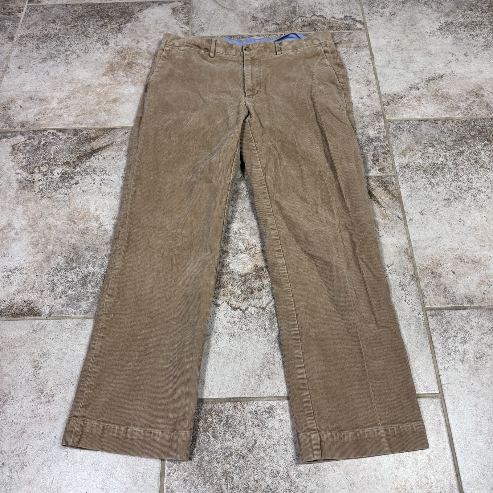 Ralph Lauren Mens Corduroy Chino Pants 34x30 Brown Straight Leg Classic Fit