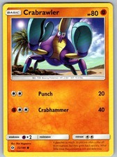 POKÉMON TCG CRABRAWLER 72/149 COMMON SM BASE SET LIGHTLY PLAYED