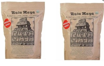 Ruta Maya Organic Medium Roast Whole Bean Coffee 2 Count - 2.2 Lbs. Each