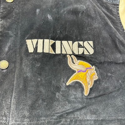 Vintage 90s Minnesota Vikings NFL Suede Leather Football Varsity