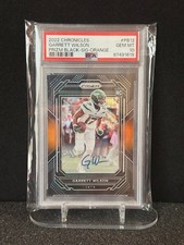 2022 Chronicles Garrett Wilson RC #PB12 Prizm Black Sig Orange /75 PSA 10 GEM MT