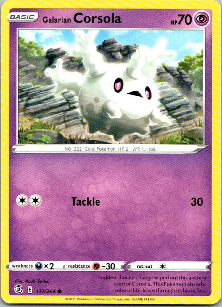 Galarian Corsola 117/264 SWSH08: Fusion Strike x4 Playset Pokemon