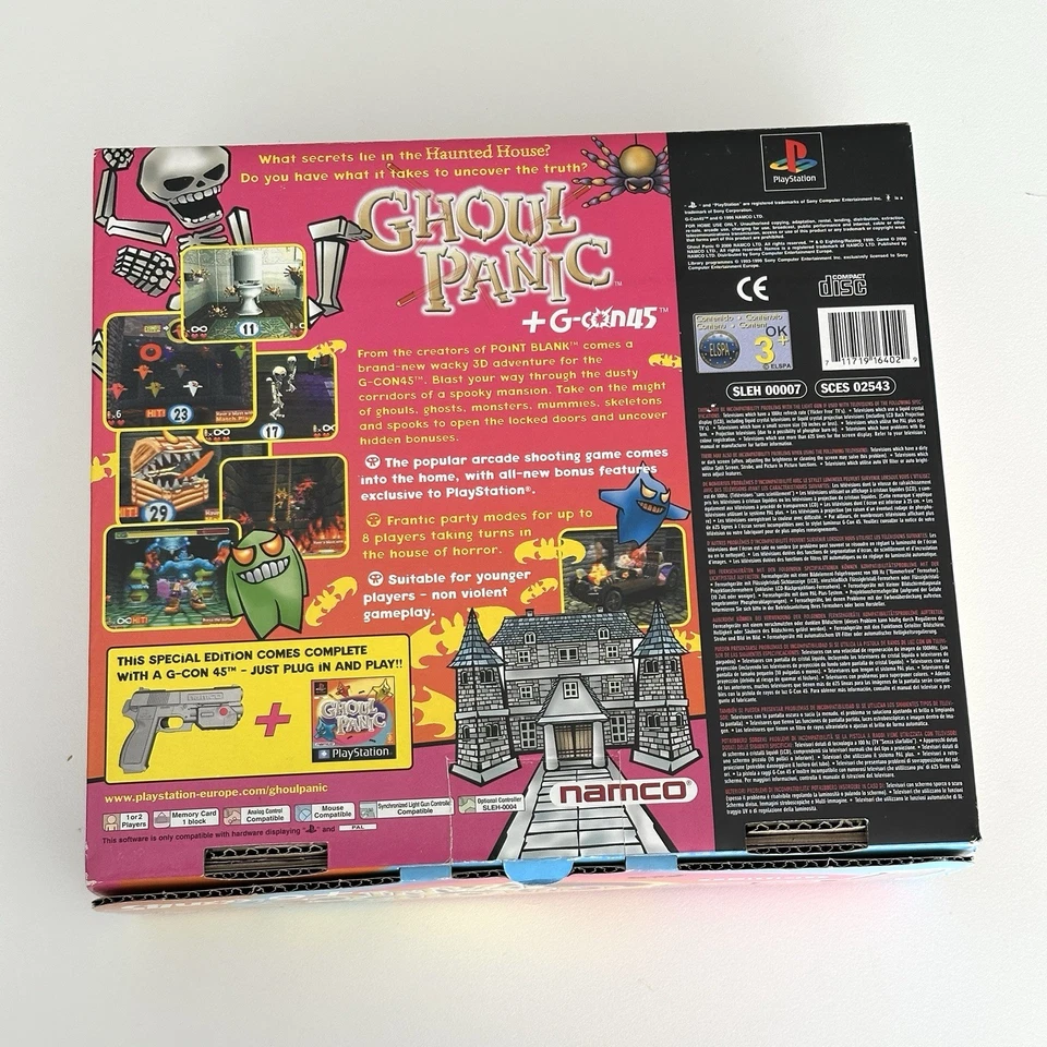 NEW SEALED!!! Sony Playstation 1 PS1 Ghoul Panic + G-con 45 Gun Namco Pal Aus - Image 2 of 4