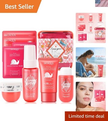 Spa-Quality Skincare Set for Women: Lip Masks, Body Cream, 8 Travel Pieces
