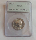 PCGS “Rattler” 1937 Proof 65 Washington Quarter