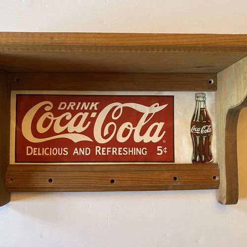 Vintage Coca-Cola Wooden Small Shelf Display