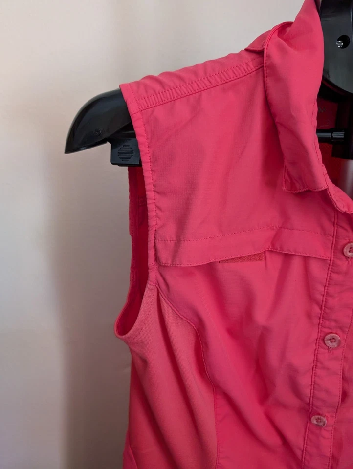 Túnica polo de pesca Reel Legends Performance rosa água livre sem mangas MED - Imagem 2 de 4