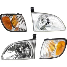 Headlight Kit For 2001-2003 Toyota Sienna Driver and Passenger Side Clear Lens