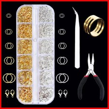 Jewelry Findings Kit Jump Rings Lobster Clasps with DIY Bracelet Necklace Set