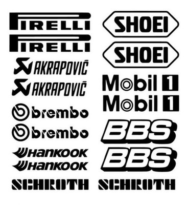 Motorsport Sponsors, Car Decal Sticker Racing Tuning Set 17 - 16 Stickers
