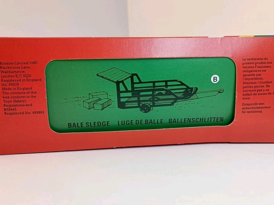Remolque trineo Britains 9557 en caja de colección sin pacas juguetes de granja 1:32 LEER Foto 3 de 4