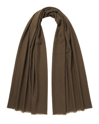 Lanvin 100% Cashmere Scarf   Luxurious Brown Wrap, Lightweight Elegance