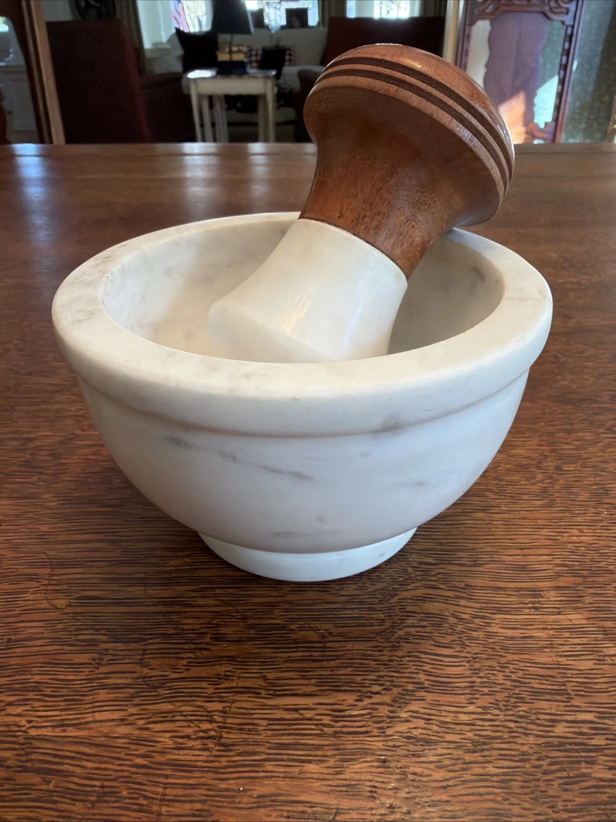 Marble/Wood Mortar and Pestle Set
