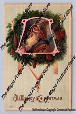 Interesting Brown Suit Santa Claus PC Arts & Crafts Embossed Christmas 1910s