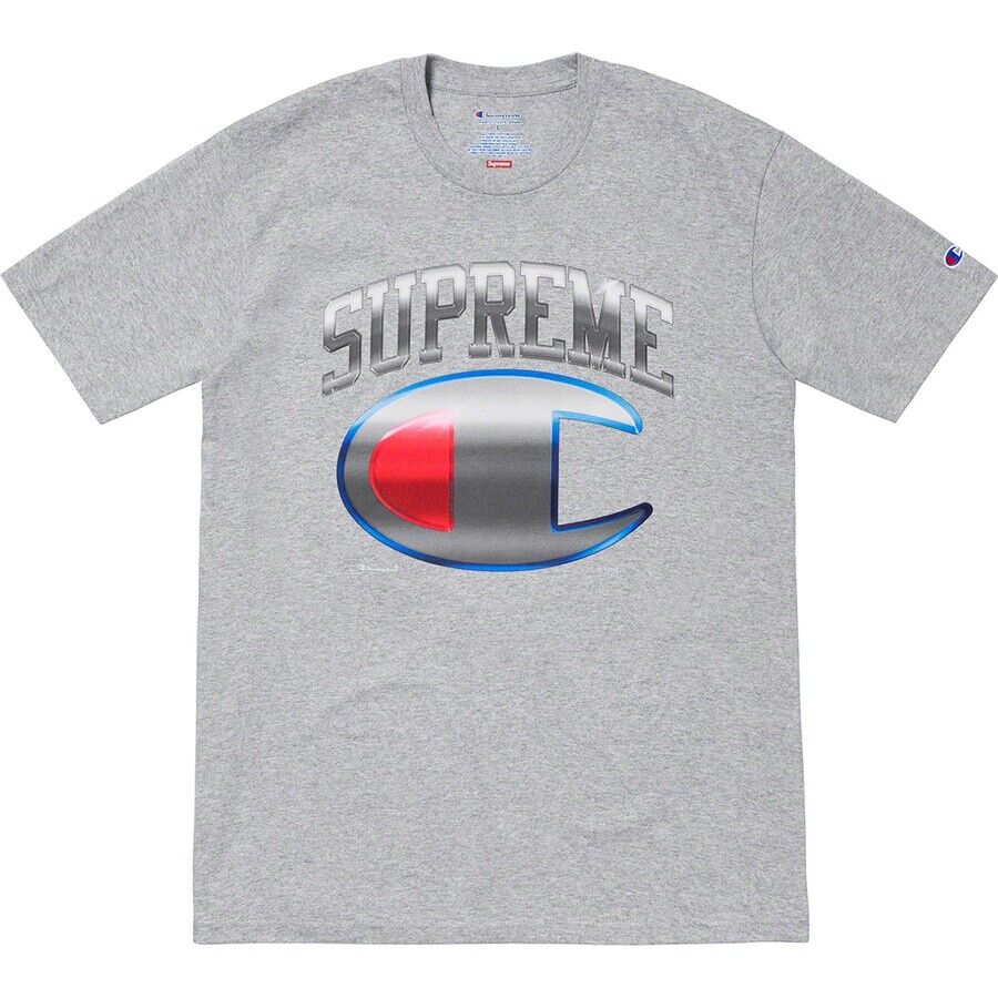 Supreme 19SS Champion Chrome S/S Top Heather Grey M,L,XL | eBay