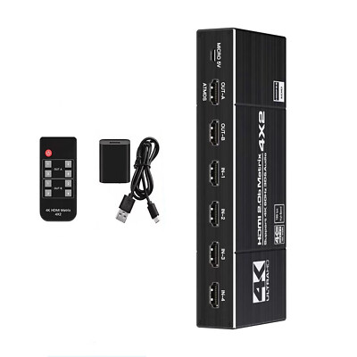4K HDMI Matrix Switcher Splitter 4x2 4 In 2 Output Audio Out Downscaling Support